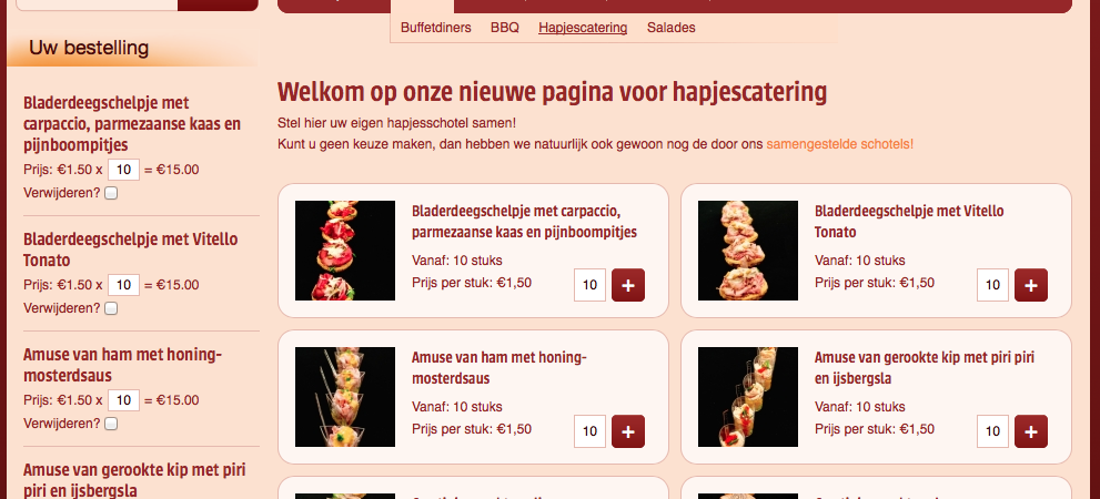De Buffetkoning lanceert nieuwe pagina voor hapjescatering!
